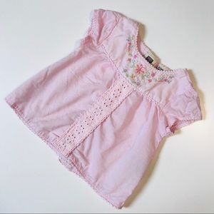 0-3m Girls Faded Glory Cotton Floral Boho Shirt